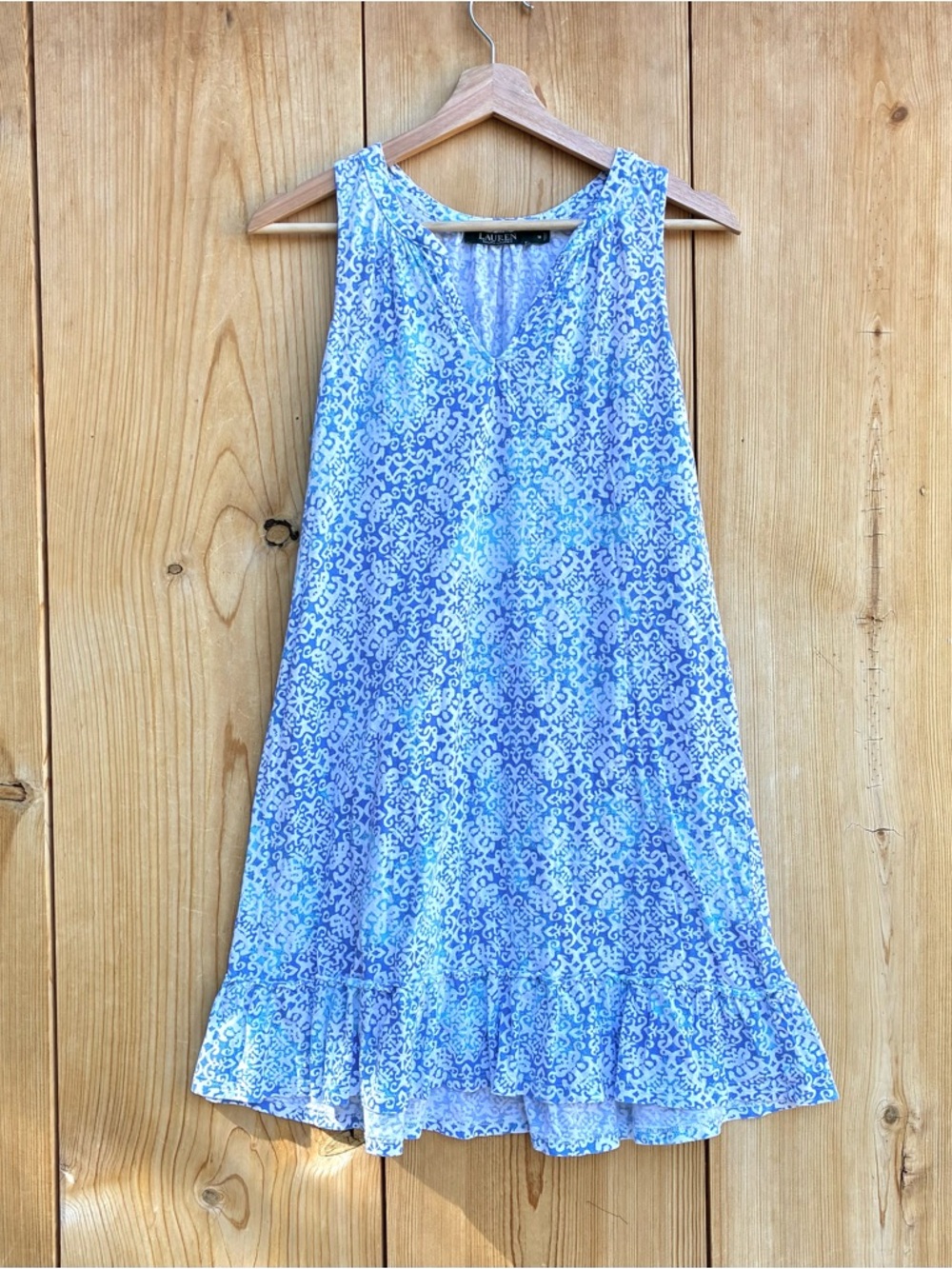 Lauren Ralph Lauren Blue Floral Nightdress Sz Medium